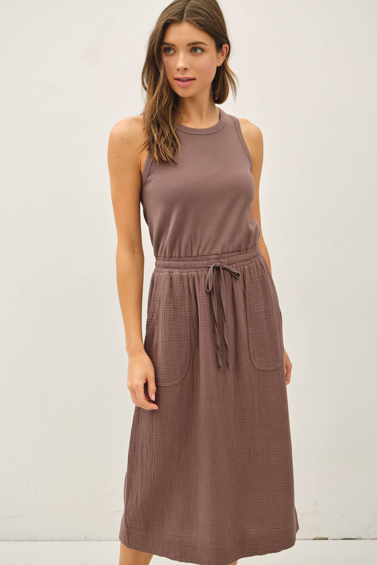 Cotton Tank Midi Dress - happenstance.