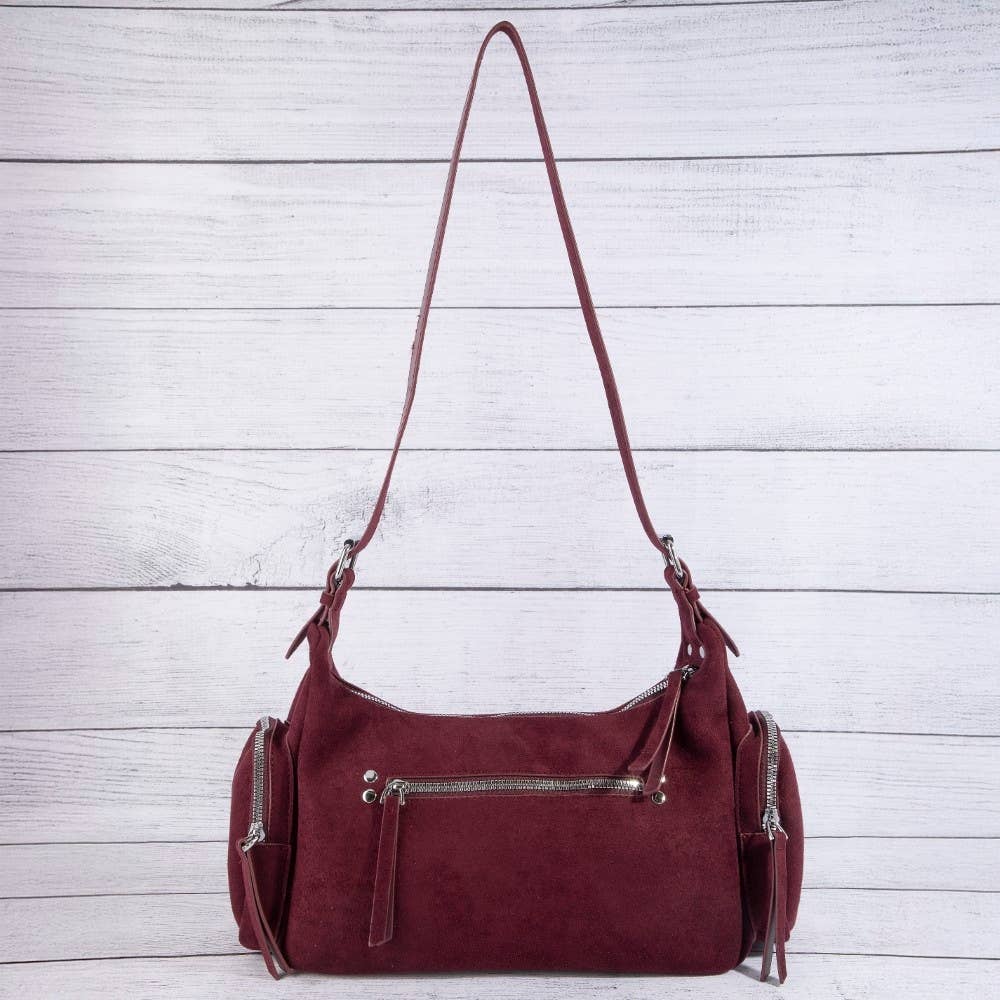 Burgundy rectangle shoulder bag 