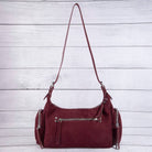 Burgundy rectangle shoulder bag 