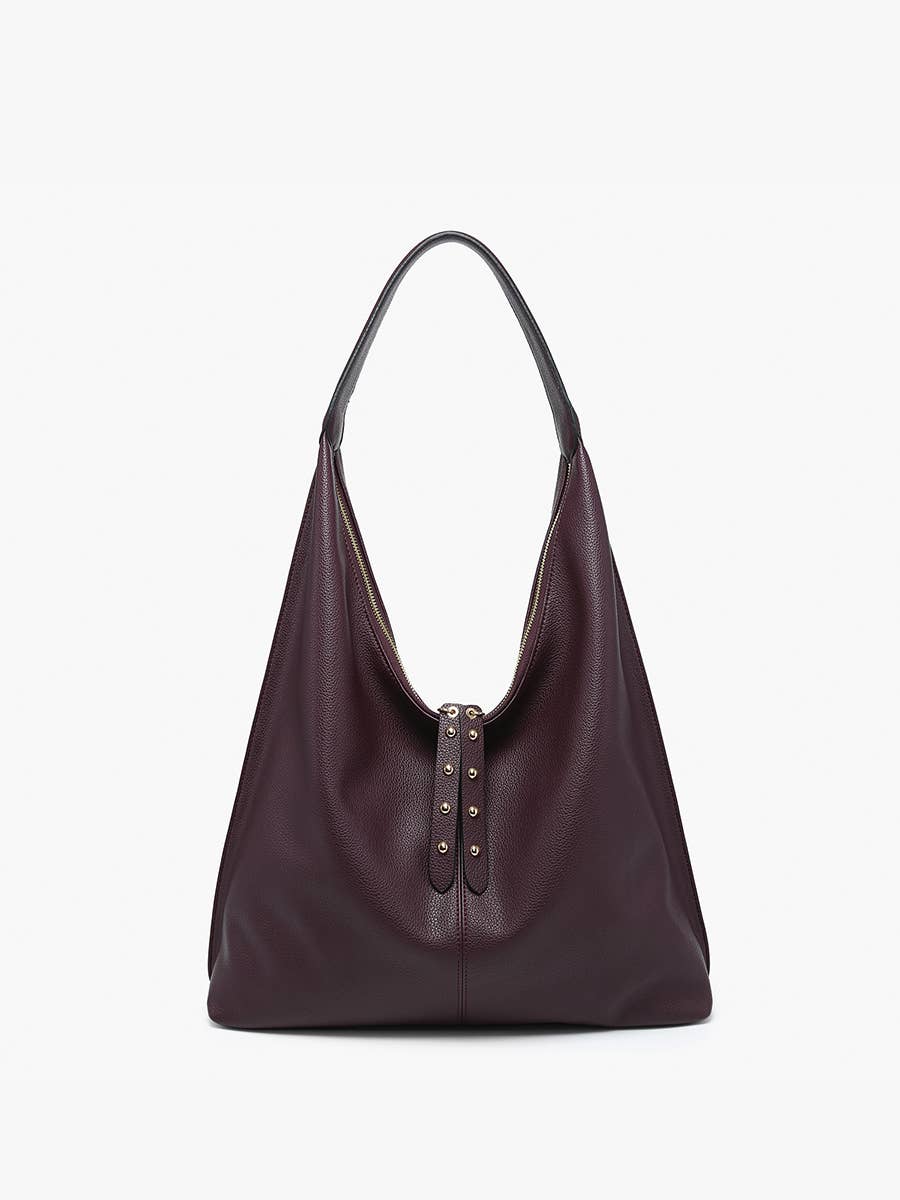 Dark purple slouchy hobo bag 