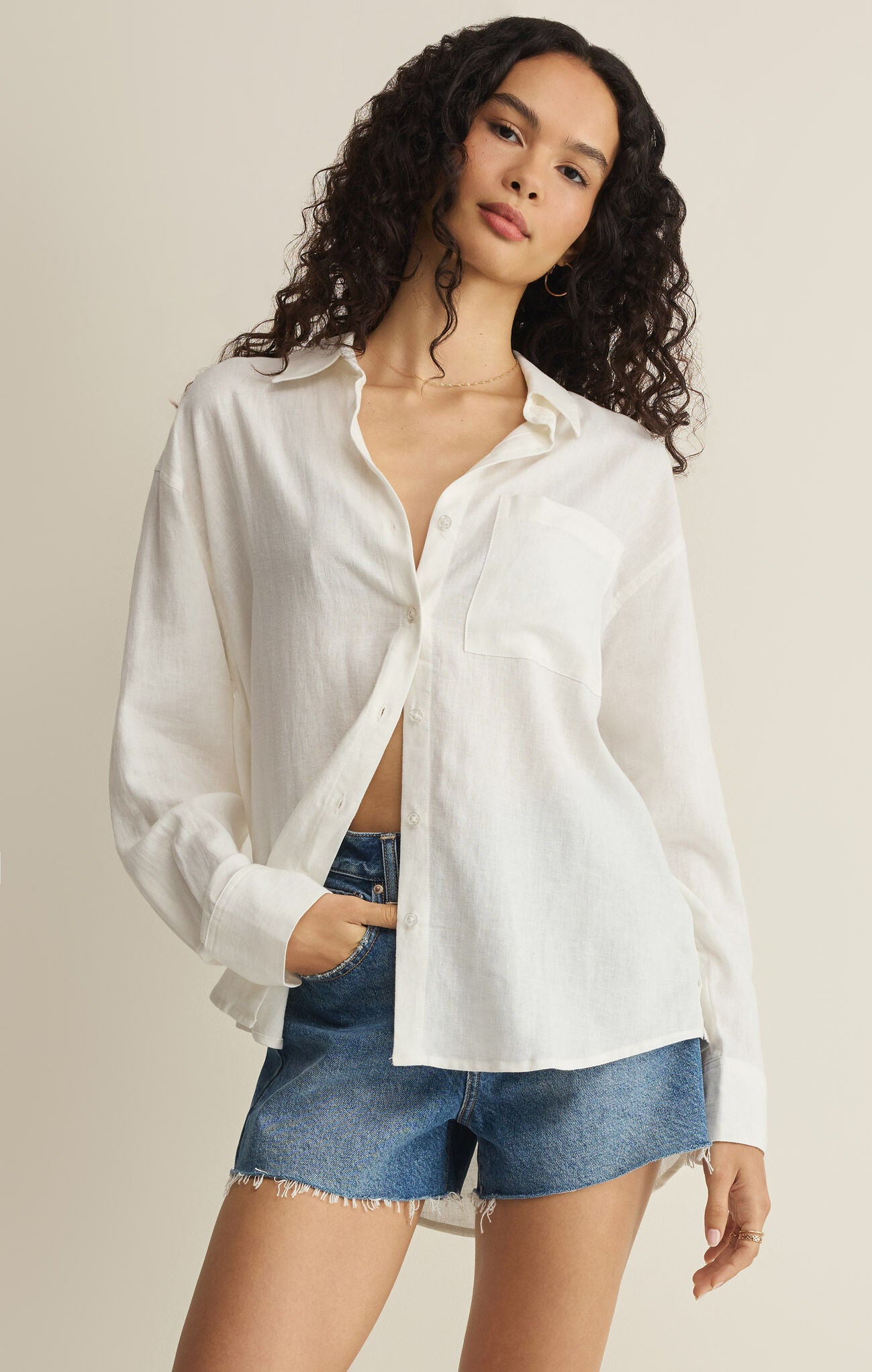 Z Supply - The Perfect Button Up - White - happenstance.