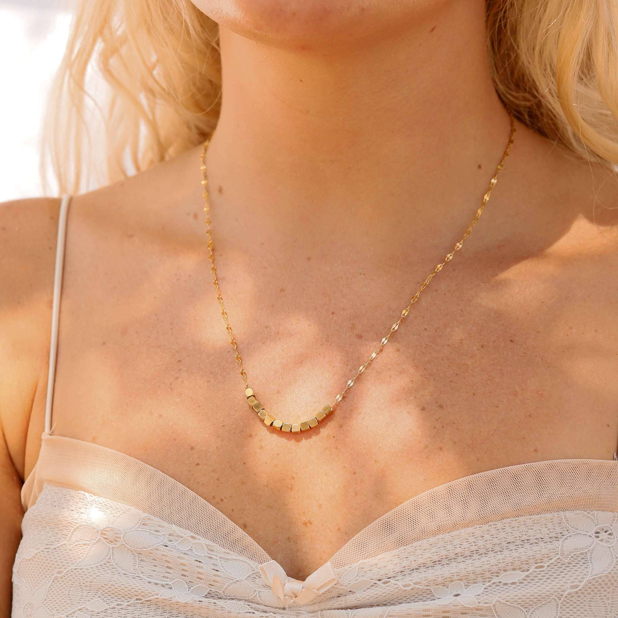Gold Lip Chain Charm Necklace - happenstance.