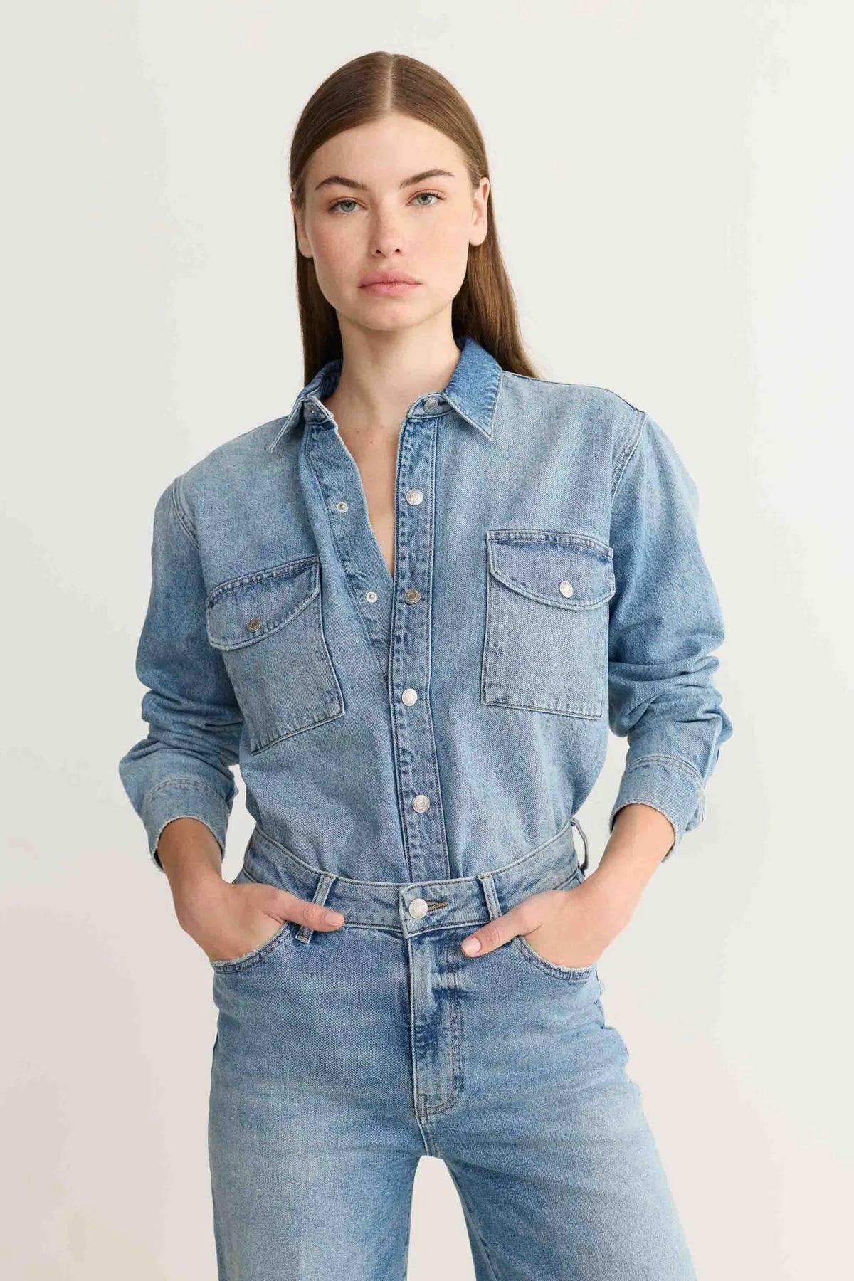 SMO Premium Relaxed Denim Shirt Jacket - happenstance.