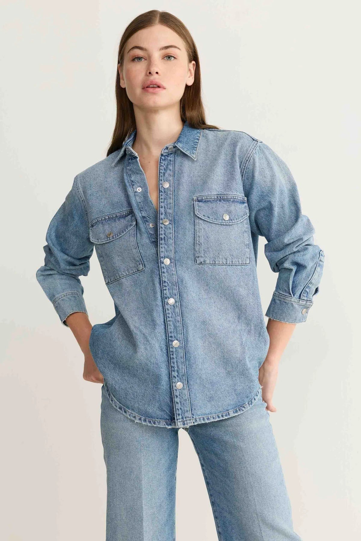 SMO Premium Relaxed Denim Shirt Jacket - happenstance.