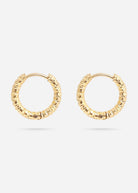 Textured Huggie Hoop Earrings - 15 mm Gold - happenstance.