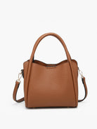 Light brown 3 compartment bucket bag 