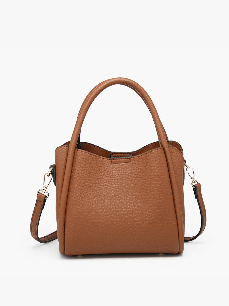 Light brown 3 compartment bucket bag 