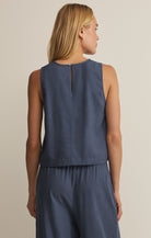 Z Supply - Sloane Linen Top - Vintage Indigo - happenstance.
