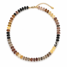 Brown beaded gold necklace 
