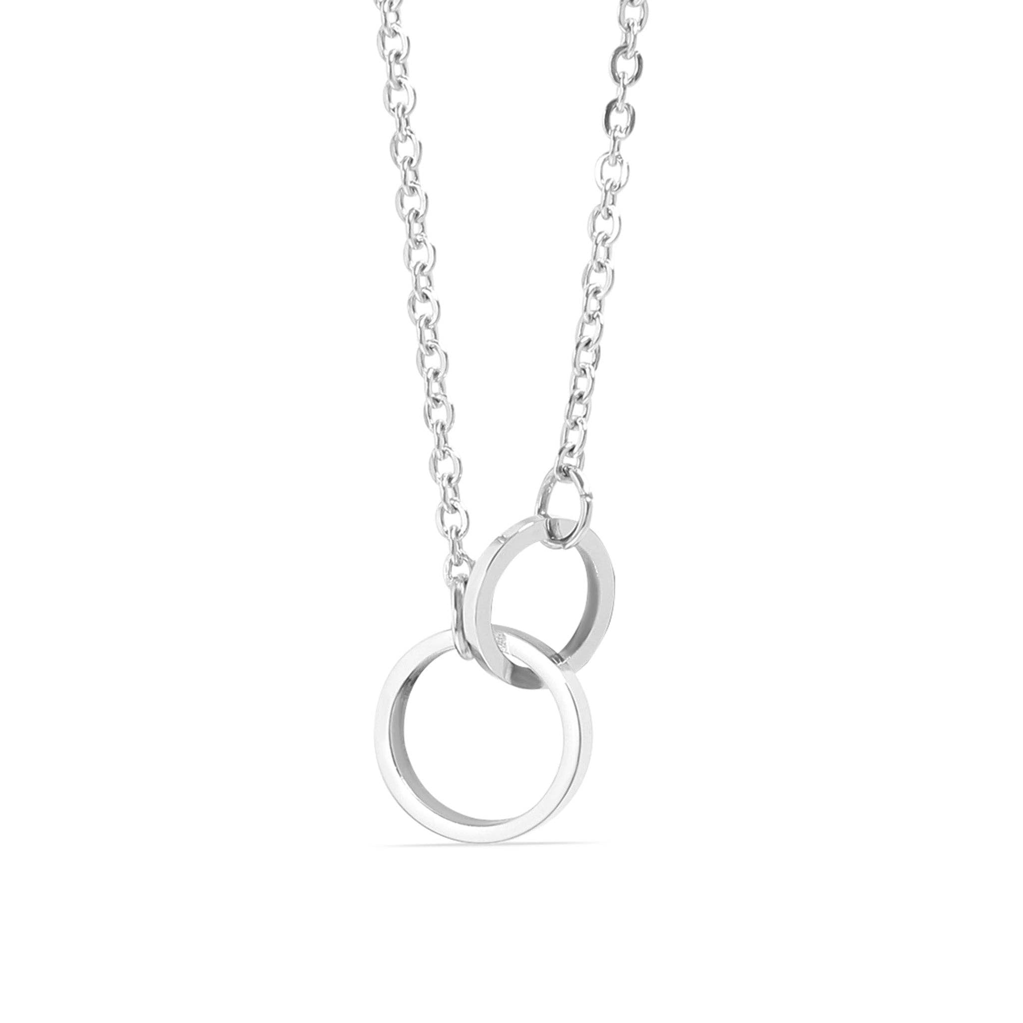 Interlocked Rings Necklace - Stainless Steel - happenstance.