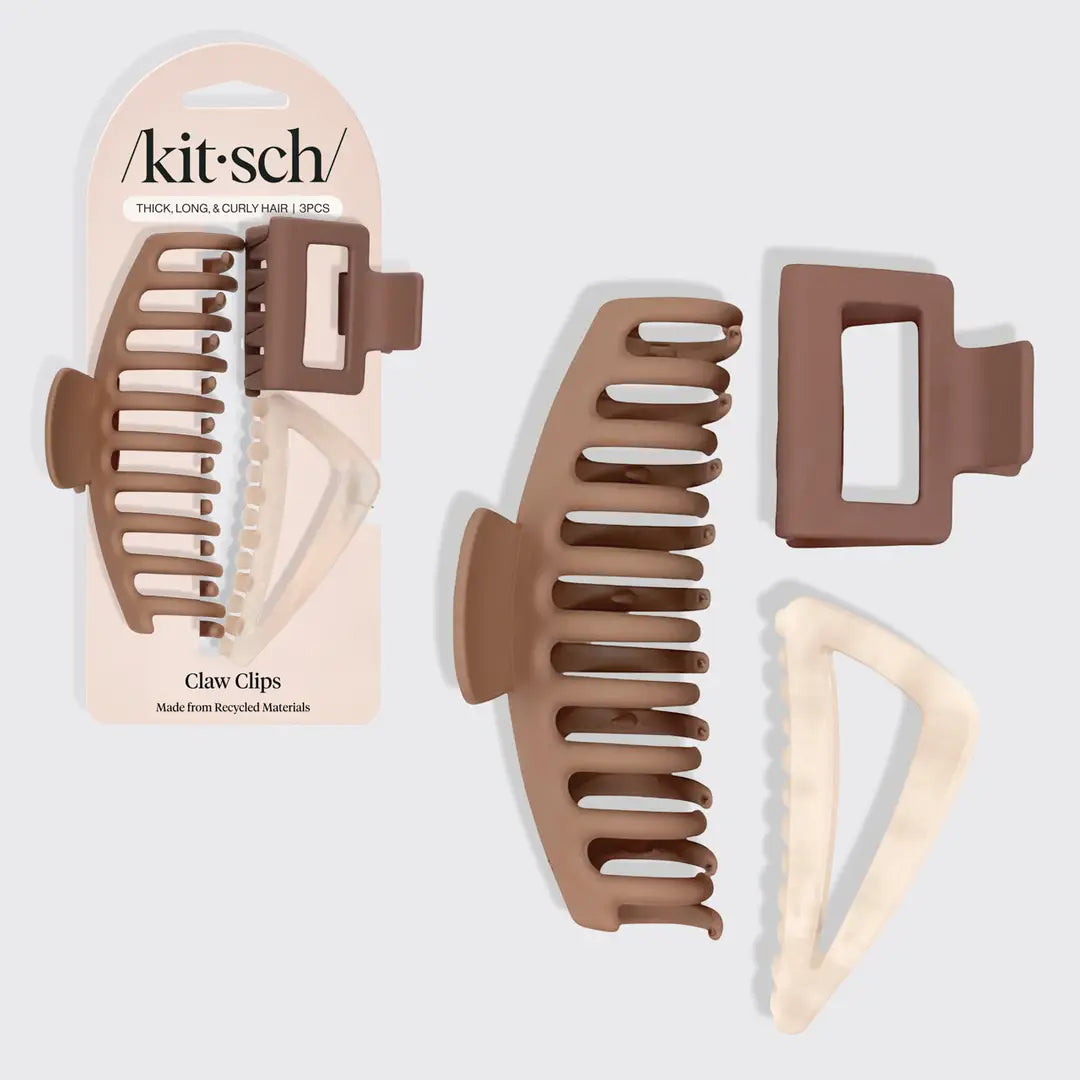 Oversized nude claw clip set 