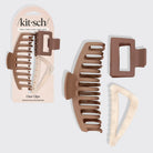 Oversized nude claw clip set 
