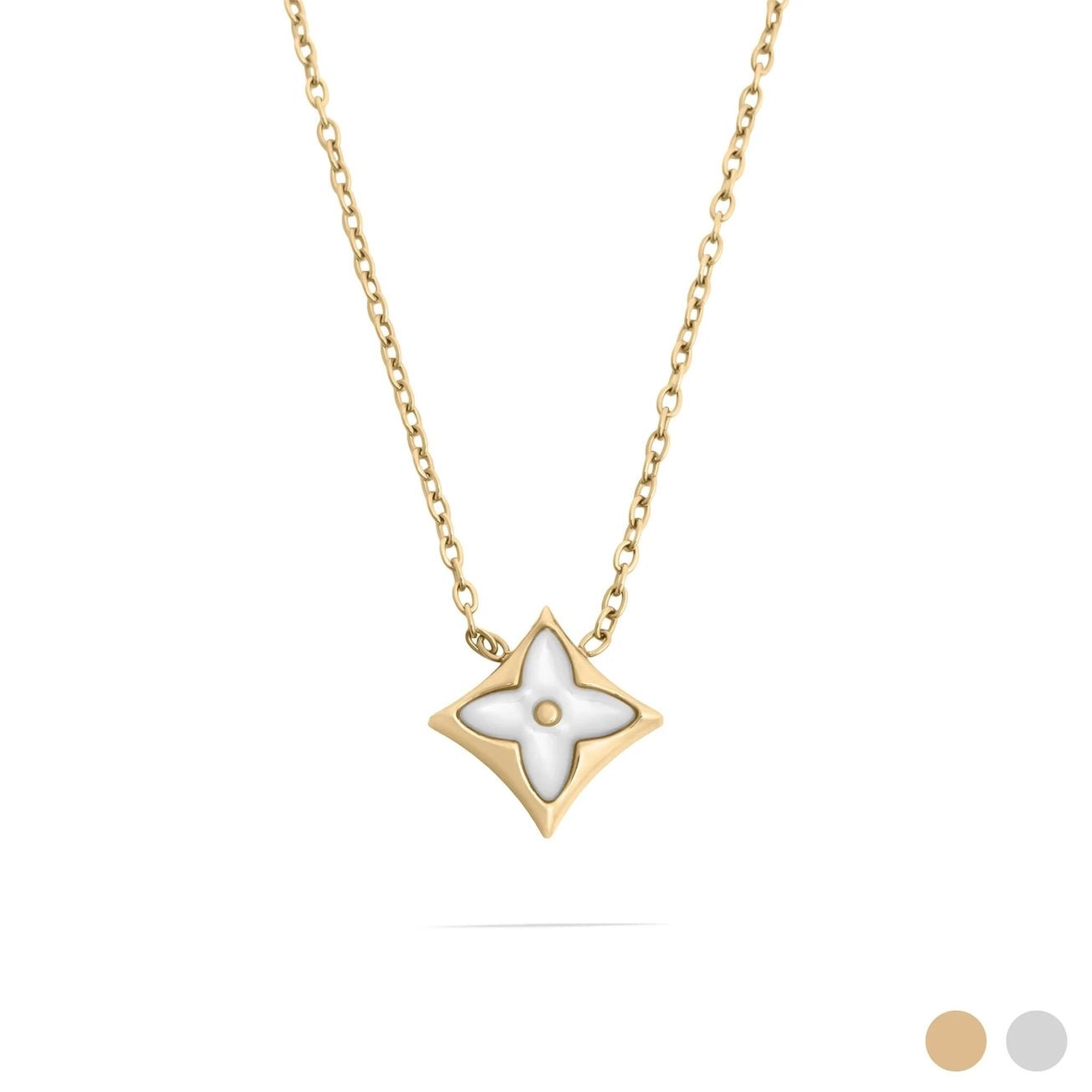 Mother of Pearl Star Necklace - Gold - happenstance.