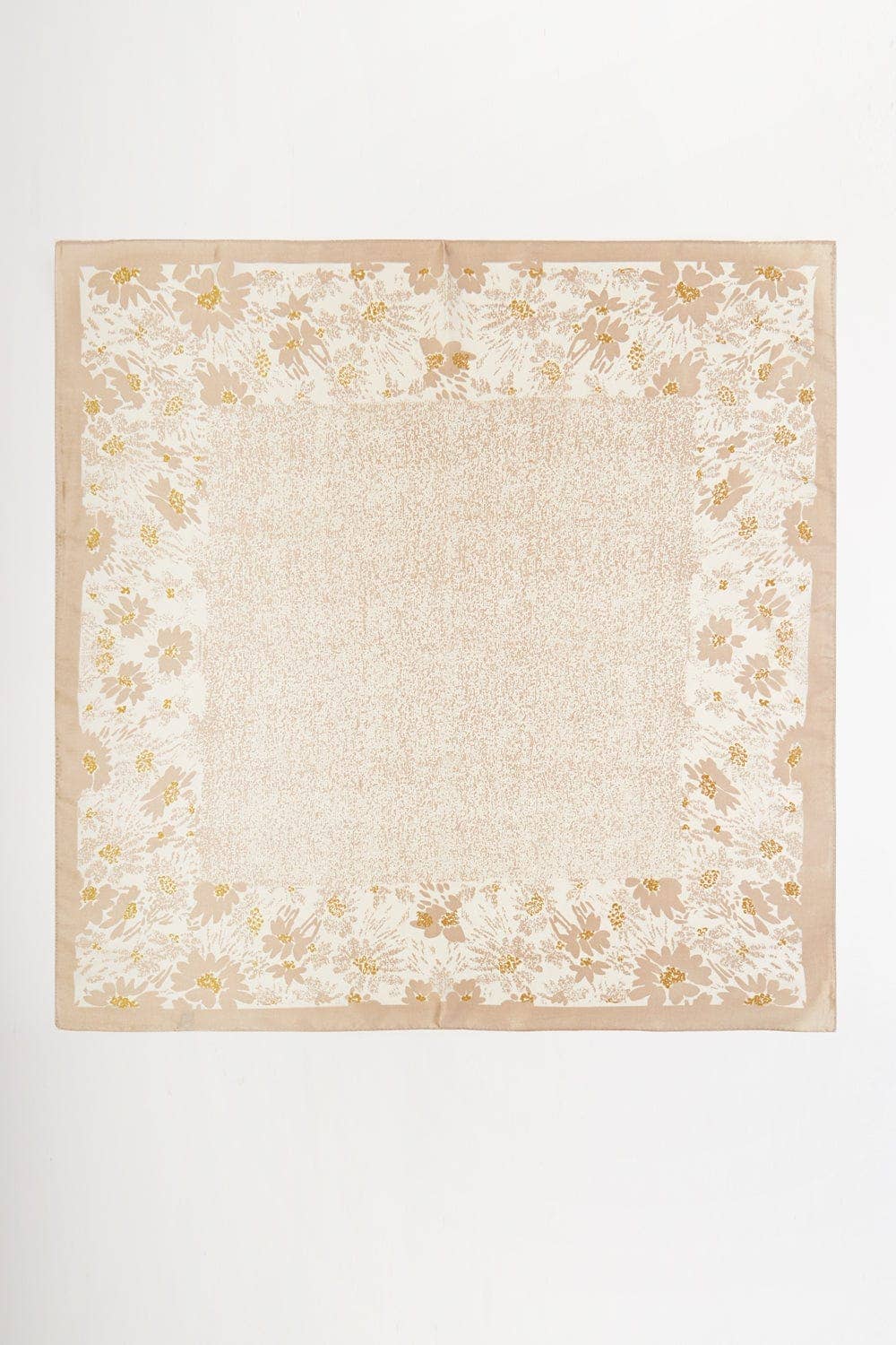 Classic Floral Print Bandana - Taupe - happenstance.