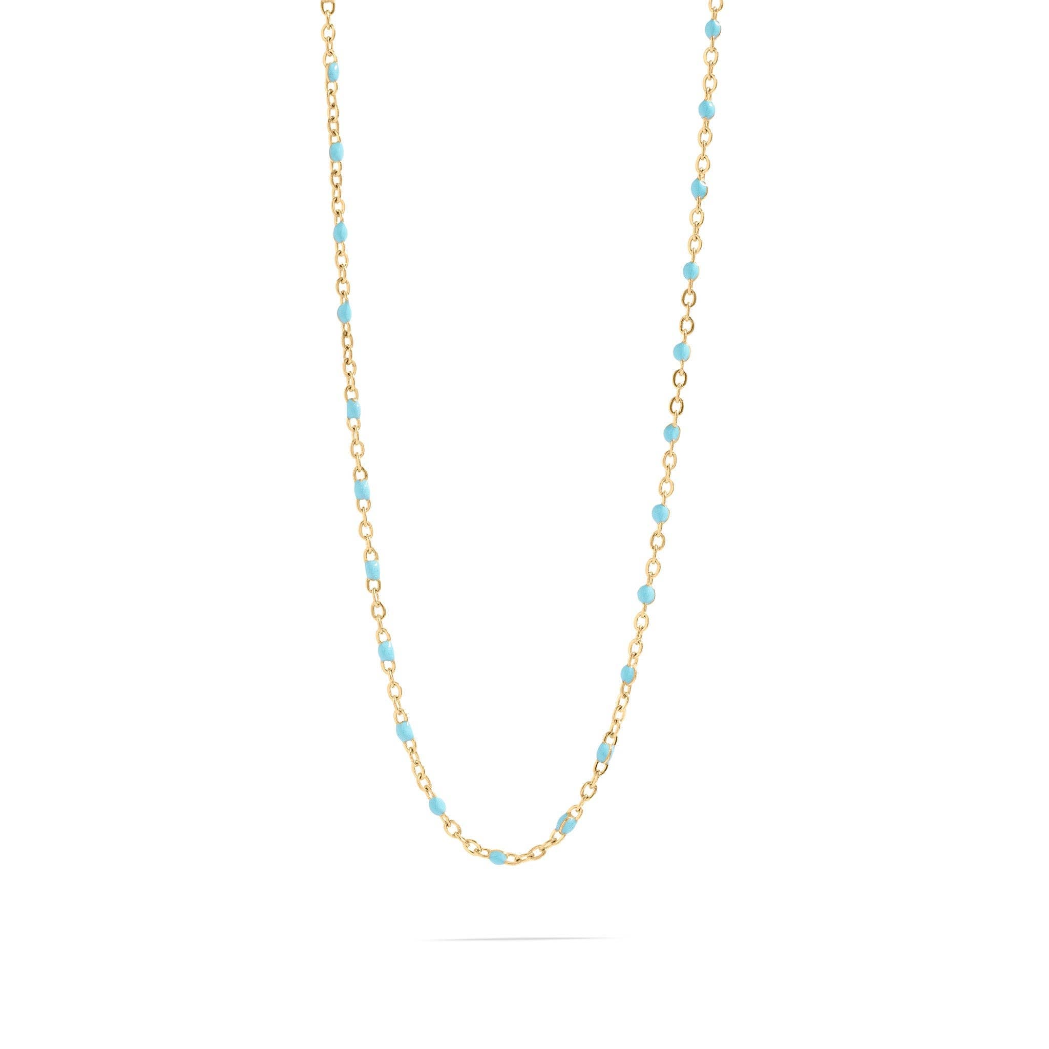 Turquoise Chain Necklace - Gold - happenstance.