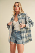 Blue plaid oversized flannel shirt