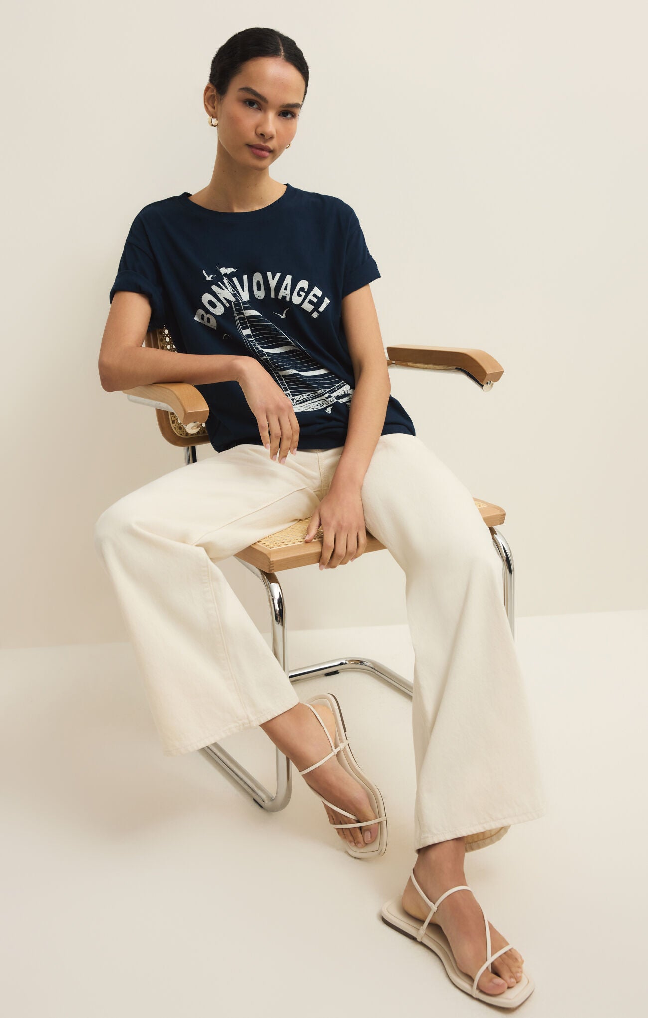 Z Supply - Bon Voyage Graphic Boyfriend Tee - happenstance.