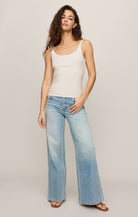 Z Supply - Vale Scalloped Tank - Sandstone - happenstance.