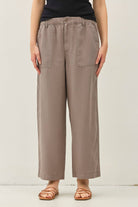 Grey wide leg tencel pant 
