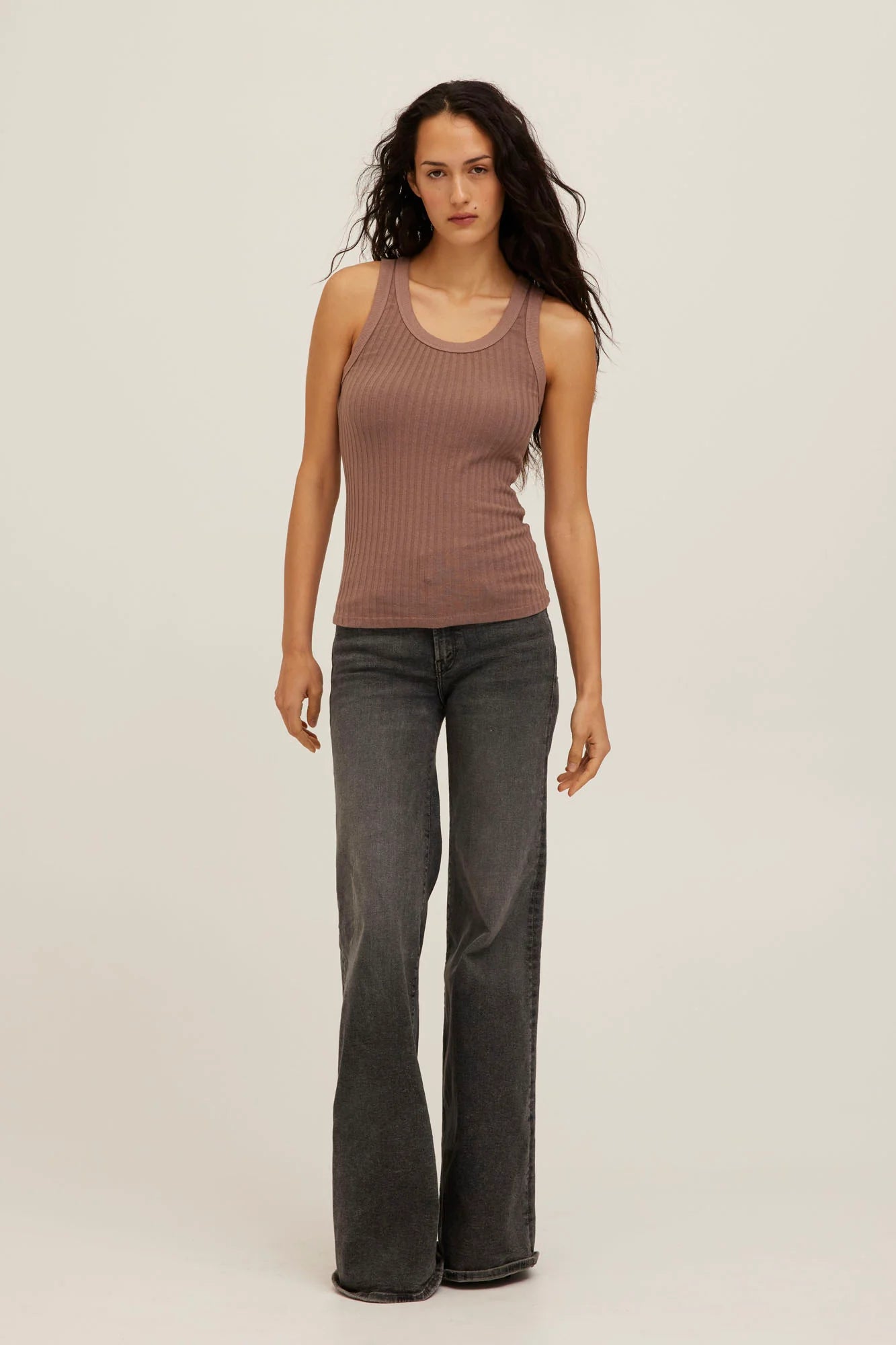 Cooper Rib Tank - Deep Taupe - happenstance.