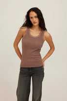 Cooper Rib Tank - Deep Taupe - happenstance.