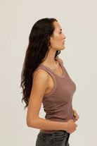 Cooper Rib Tank - Deep Taupe - happenstance.
