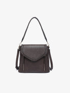 Dark brown whipstitch crossbody bag 