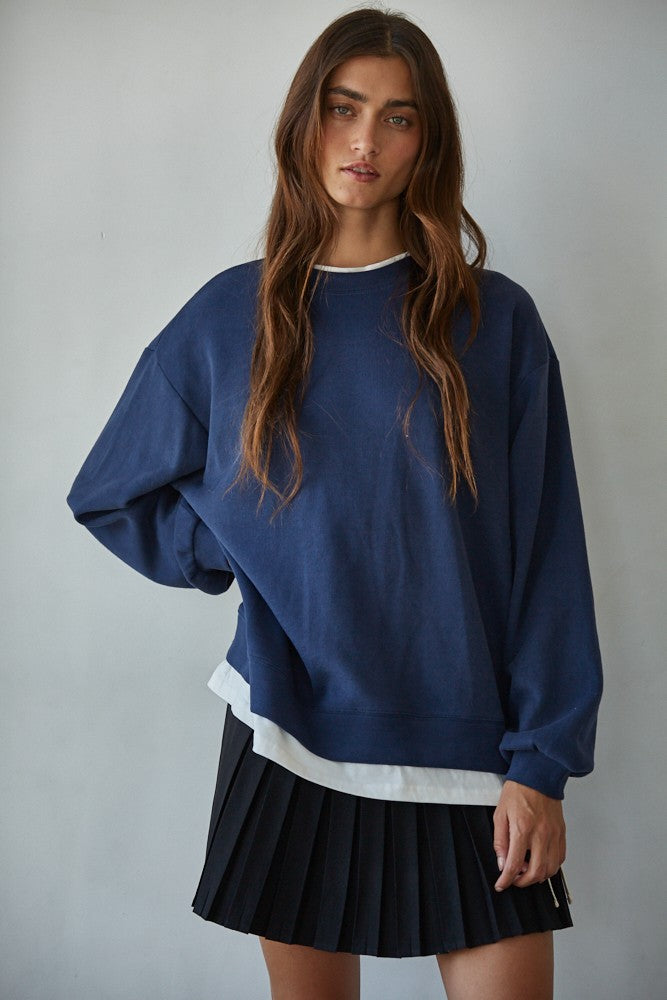Navy blue crewneck sweatshirt 