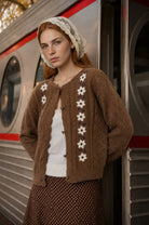 Brown floral cardigan 