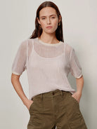Open Knit Sweater Tee - Petal - happenstance.