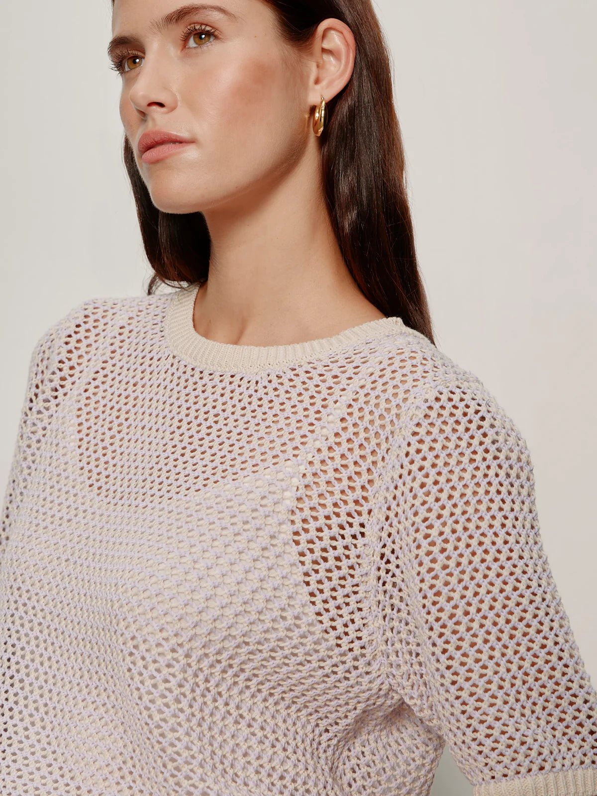 Open Knit Sweater Tee - Petal - happenstance.
