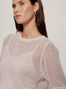 Open Knit Sweater Tee - Petal - happenstance.