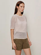 Open Knit Sweater Tee - Petal - happenstance.