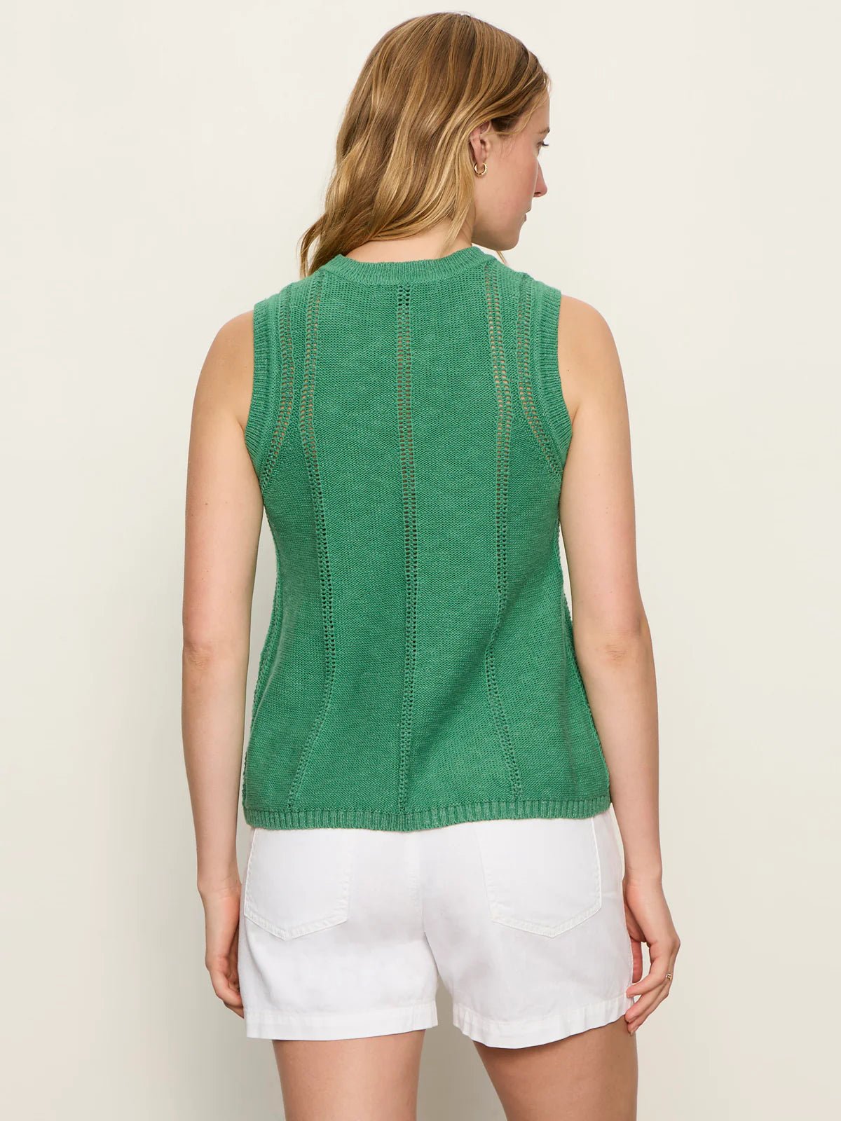 Breezy Pointelle Knit Sweater Tank - happenstance.