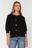 Black button up cardigan sweater