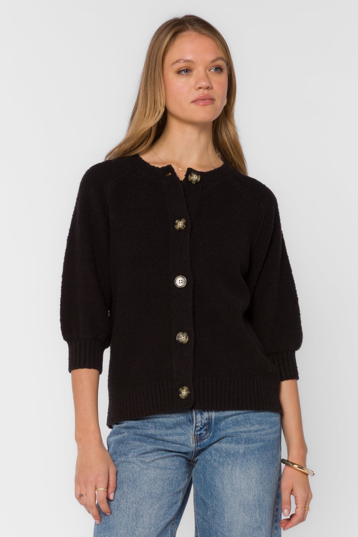 Black button up cardigan sweater