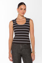 Black stripe tank top
