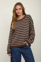 Dark brown striped sweater 