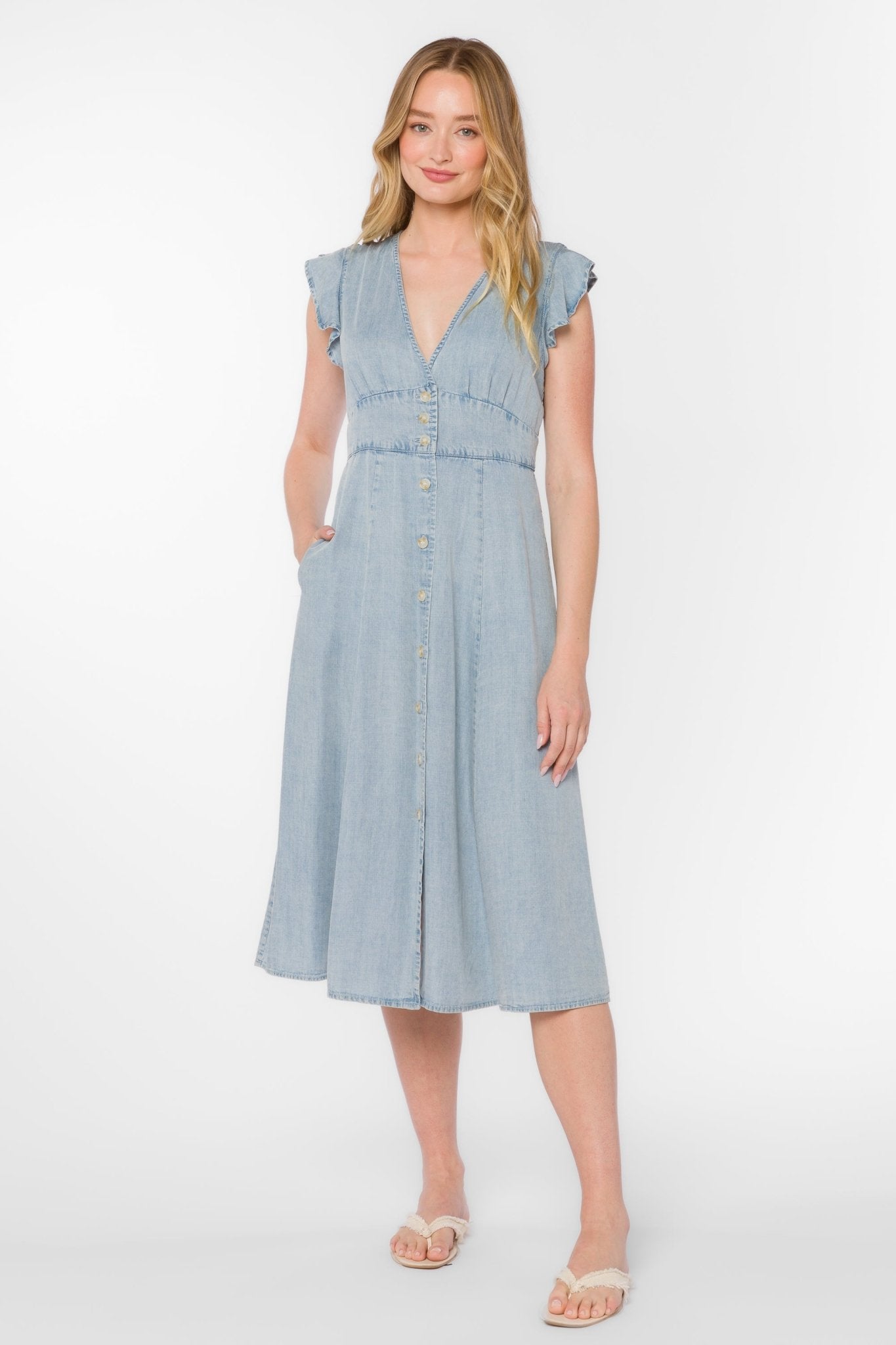Jem Denim Midi Dress - happenstance.