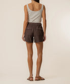 KUT from the Kloth - Katana High Rise Short - Chocolate - happenstance.