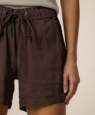 KUT from the Kloth - Katana High Rise Short - Chocolate - happenstance.