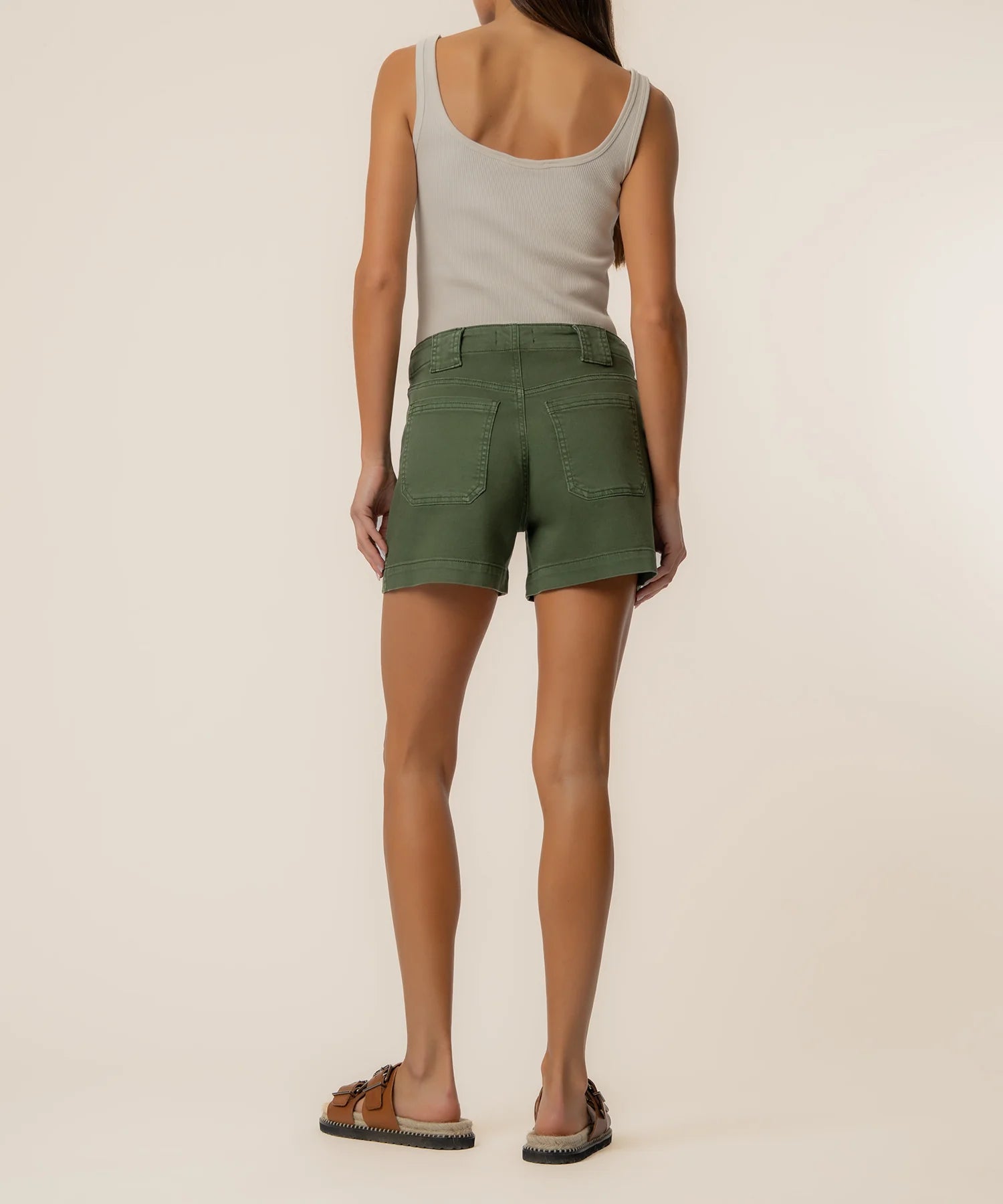 KUT from the Kloth - Jane High Rise Shorts - Olive - happenstance.