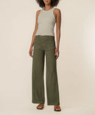 KUT from the Kloth - Meg High Rise Wide Leg Linen Pant - Forest - happenstance.