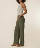 KUT from the Kloth - Meg High Rise Wide Leg Linen Pant - Forest - happenstance.