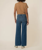 KUT from the Kloth - Meg High Rise Fab Ab Wide Leg Raw Hem - Long Inseam - Rad - happenstance.