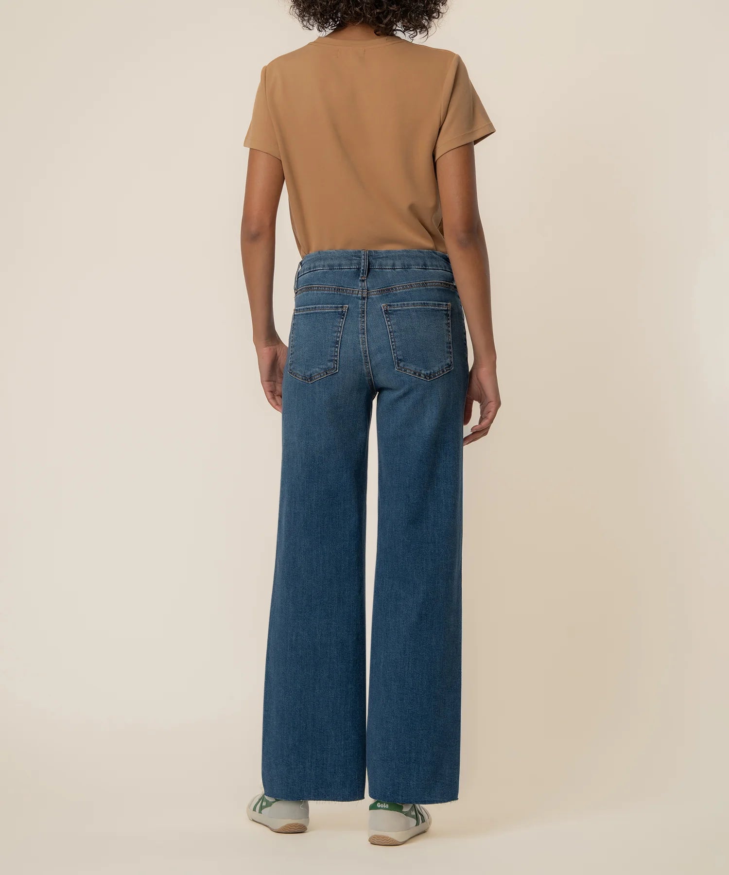 KUT from the Kloth - Meg High Rise Fab Ab Wide Leg Raw Hem - Long Inseam - Rad - happenstance.