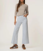 KUT from the Kloth - Meg High Rise Front Pin Tuck Wide Leg - Optic White - happenstance.