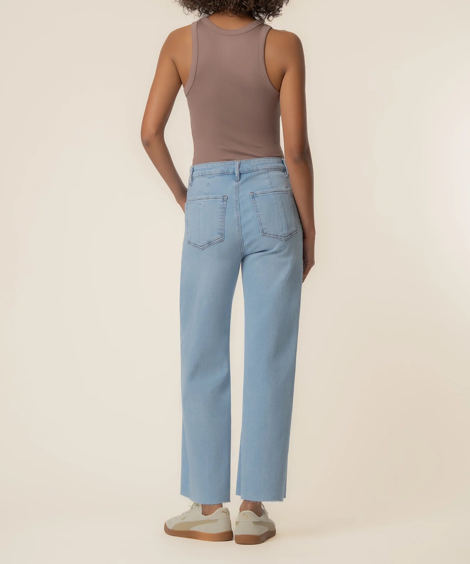 KUT from the Kloth - Meg High Rise Wide Leg Exposed Button - Tone - happenstance.