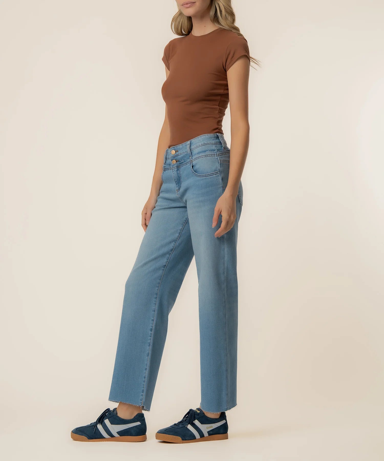 KUT from the Kloth - Charlotte High Rise Wide Leg Double Waistband - Unfazed - happenstance.
