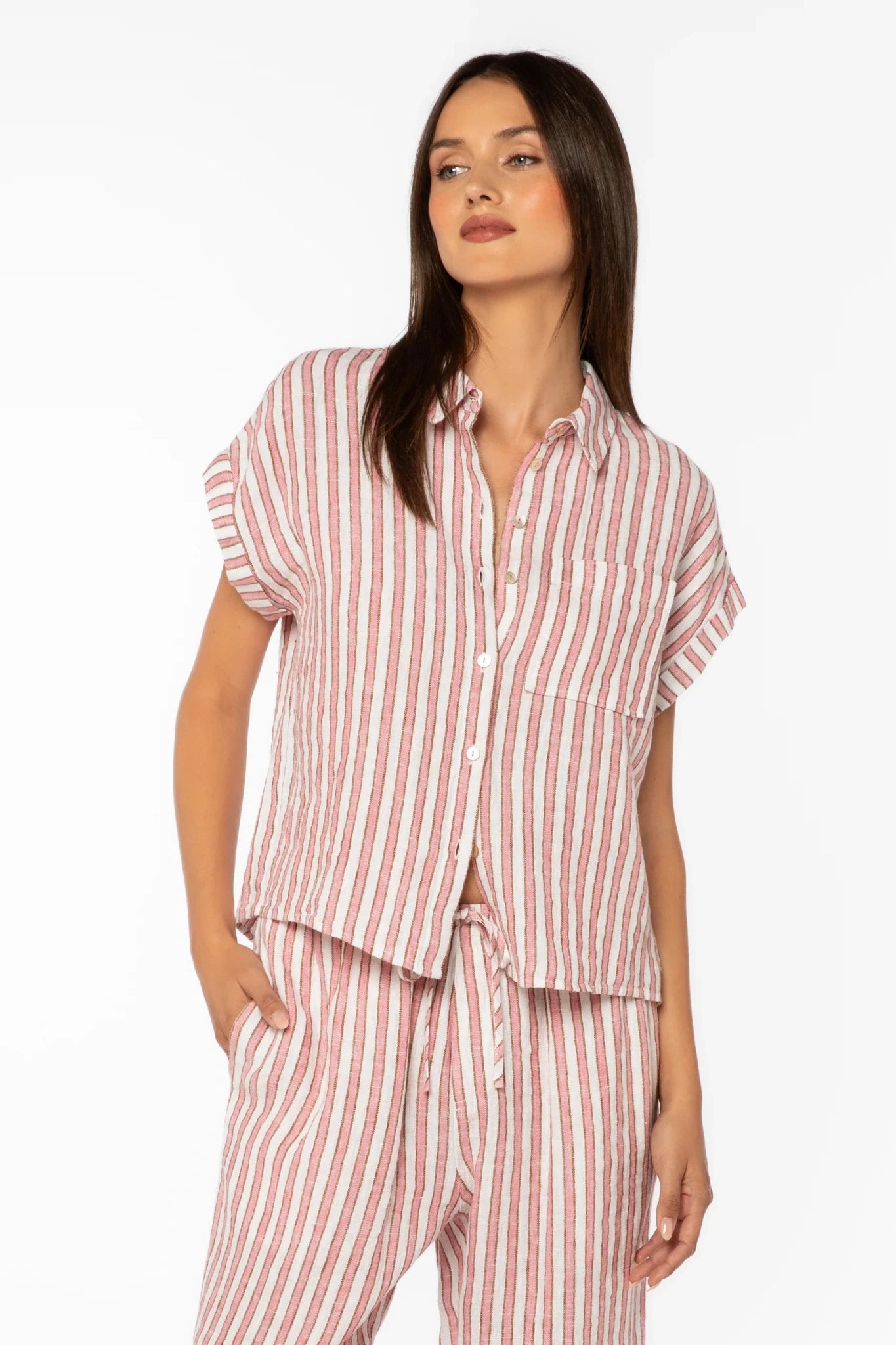 Kirsty Pink Stripe Shirt - happenstance.